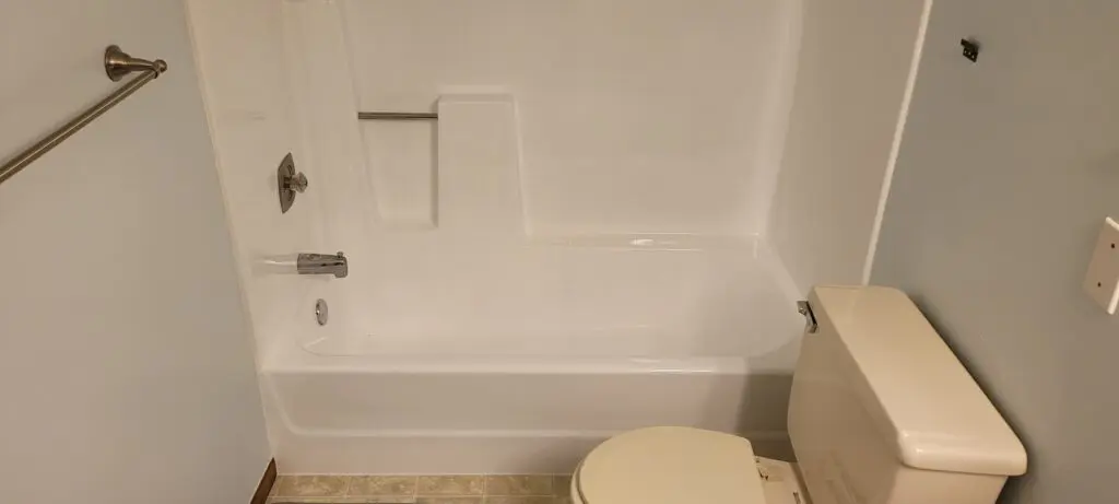 White bathtub area