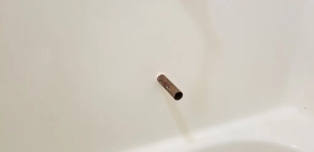 A tube sticking out